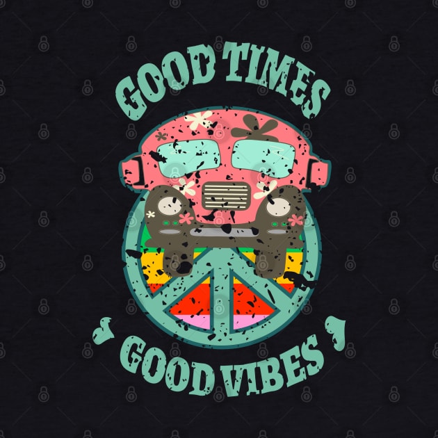 Good Vibes Retro Minibus by Funkrafstik